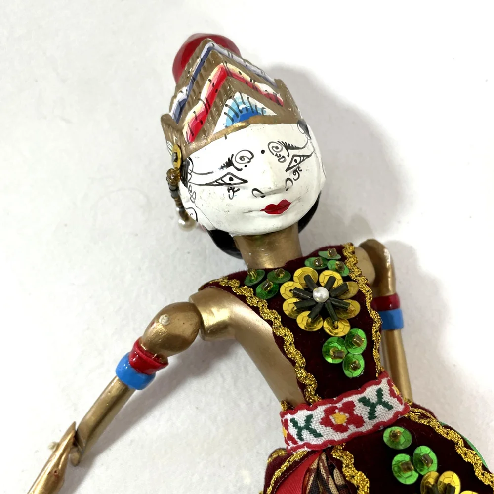 Ukuran Nama Rama Wayang Golek Indonesia Wooden Stick Puppet w/Tag 15.5